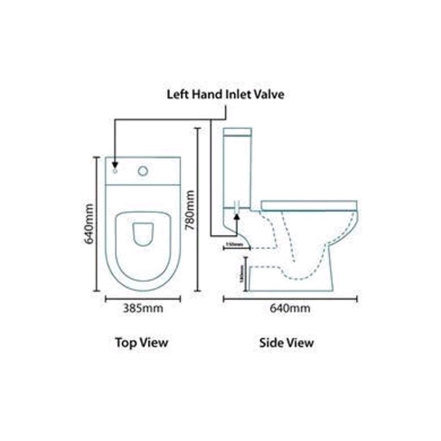 Close Coupled Toilet with Soft Close Seat - Dee