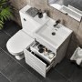 900mm White Toilet and Sink Unit Right Hand with Round Toilet - Agora