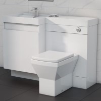 1200mm  White Toilet and Sink Unit Left Hand with Square Toilet - Agora 1200mm  White Toilet and Sink Unit Left Hand with Square Toilet - Agora