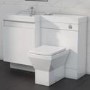 1200mm  White Toilet and Sink Unit Left Hand with Square Toilet - Agora