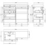 1200mm  White Toilet and Sink Unit Left Hand with Square Toilet - Agora