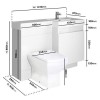 1200mm  White Toilet and Sink Unit Right Hand with Square Toilet - Agora