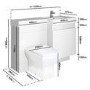 1200mm  White Toilet and Sink Unit Right Hand with Square Toilet - Agora