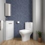 Cloakroom Suite with White Vanity Unit Basin and Corner Close Coupled Toilet - Apollo