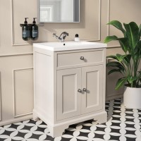 610mm White Freestanding Vanity Unit with Basin - Burford