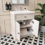 610mm White Freestanding Vanity Unit with Basin - Burford