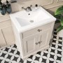 610mm White Freestanding Vanity Unit with Basin - Burford