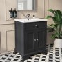 Grade A2 - 610mm Grey Freestanding Vanity Unit with Basin - Burford 