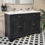 Grade A2 - 1200mm Grey Freestanding Double Vanity Unit with Sink - Burford