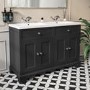 1200mm Grey Freestanding Double Vanity Unit with Sink - Burford