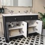 Grade A2 - 1200mm Grey Freestanding Double Vanity Unit with Sink - Burford