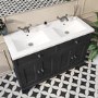 Grade A2 - 1200mm Grey Freestanding Double Vanity Unit with Sink - Burford