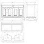 Grade A2 - 1200mm Grey Freestanding Double Vanity Unit with Sink - Burford