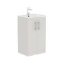 Grade A2 - 500mm White Freestanding Vanity Unit with Basin and Chrome Handles - Ashford