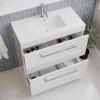 800mm White Freestanding Vanity Unit with Basin and Chrome Handles - Ashford