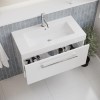 800mm White Wall Hung Vanity Unit with Basin and Chrome Handles - Ashford