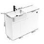 Grade A1 - 1100mm White Left Hand Toilet and Sink Unit with Square Toilet and Black Fittings - Bali