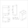 1100mm White Left Hand Toilet and Sink Unit with Square Toilet and Brass Fittings - Bali