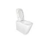 Grade A2 - 1100mm White Toilet and Sink Unit Right Hand with Square Toilet and Black Fittings - Bali