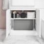 1100mm White Toilet and Sink Unit Left Hand with Round Toilet and Child Step - Bali