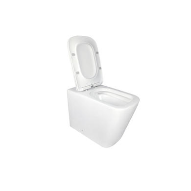 1100mm White Right Hand Toilet and Sink Unit with Square Toilet and Brass Fittings - Bali