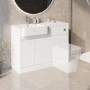1100mm White Left Hand Toilet and Sink Unit with Chrome Fittings - Unit & Basin Only - Bali
