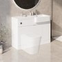 1100mm White Right Hand Toilet and Sink Unit with Chrome Fittings - Unit & Basin Only - Bali