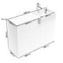 1100mm White Toilet and Sink Unit Right Hand with Square Toilet and Chrome Fittings - Bali