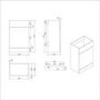 1100mm Grey Toilet and Sink Unit Right Hand with Square Toilet and Brass Fittings - Bali