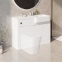 1100mm White Right Hand Toilet and Sink Unit with Brass Fittings - Unit & Basin Only - Bali