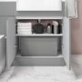 GRADE A2 - 1100mm Grey Toilet and Sink Unit Right Hand with Round Toilet- Bali