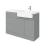 GRADE A2 - 1100mm Grey Toilet and Sink Unit Right Hand with Round Toilet- Bali