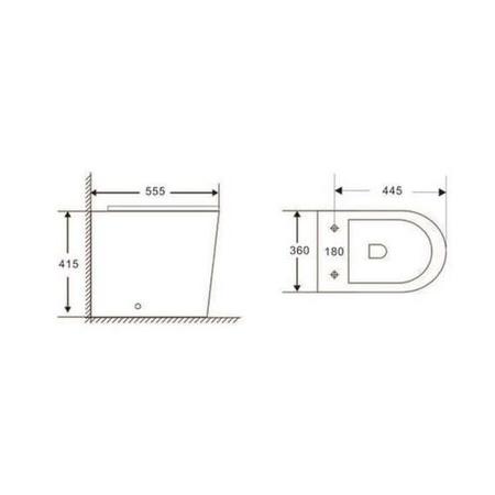 GRADE A2 - 1100mm Grey Toilet and Sink Unit Right Hand with Round Toilet- Bali