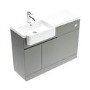 1100mm Grey Toilet and Sink Unit Left Hand with Square Toilet and Chrome Fittings - Bali