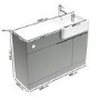 1100mm Grey Right Hand Toilet and Sink Unit with Chrome Fittings - Unit & Basin Only - Bali