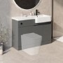 1100mm Grey Right Hand Toilet and Sink Unit with Black Fittings - Unit & Basin Only - Bali