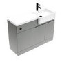 1100mm Grey Toilet and Sink Unit Right Hand with Square Toilet and Black Fittings - Bali