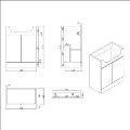 1100mm White Right Hand Toilet and Sink Unit with Black Fittings - Unit & Basin Only - Bali