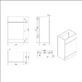 1100mm White Right Hand Toilet and Sink Unit with Black Fittings - Unit & Basin Only - Bali