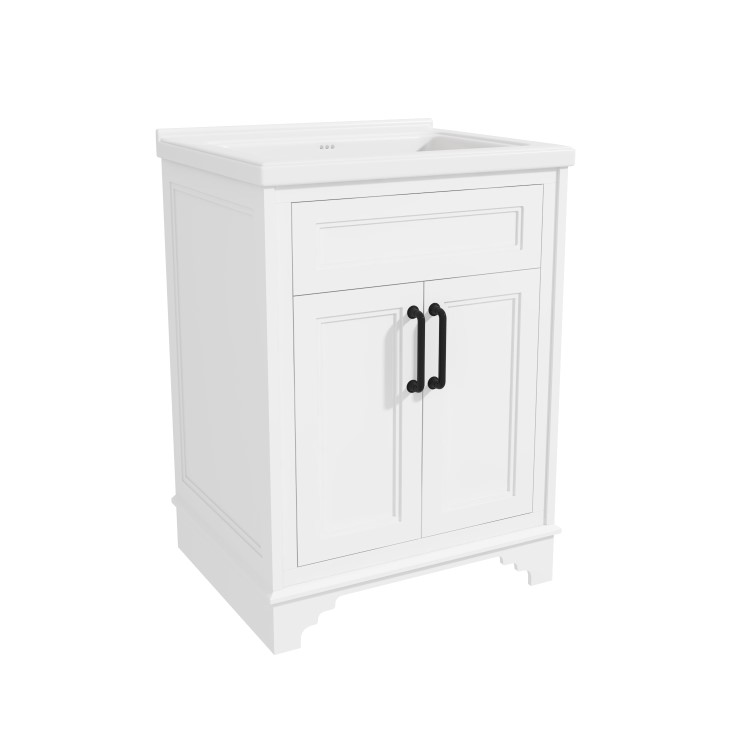 Grade A1 - 600mm White Freestanding Vanity Unit with Basin - Camden