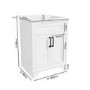 Grade A1 - 600mm White Freestanding Vanity Unit with Basin - Camden