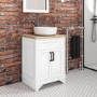 Grade A2 - 600mm White Freestanding Countertop Vanity Unit with Basin - Camden