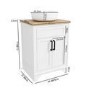 Grade A2 - 600mm White Freestanding Countertop Vanity Unit with Basin - Camden