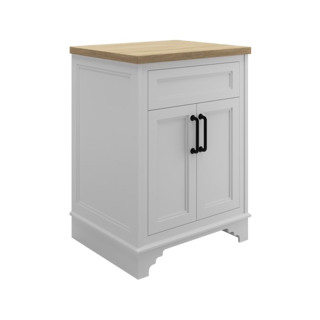 600mm White Freestanding Countertop Vanity Unit - Camden