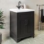 Grade A1 - 600mm Black Freestanding Vanity Unit with Basin - Camden