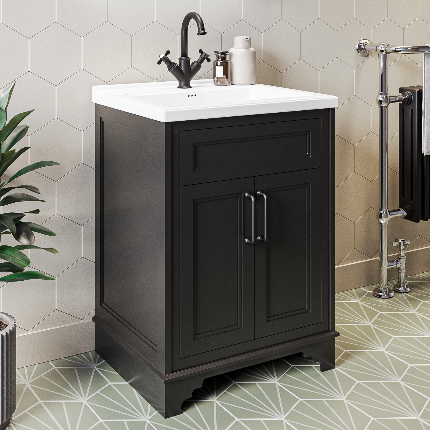 600mm Black Freestanding Vanity Unit With Basin Camden Furniture123 600mm Black Freestanding Vanity Unit With Basin Camden Furniture123