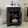 Grade A1 - 600mm Black Freestanding Vanity Unit with Basin - Camden