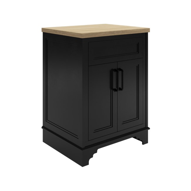 600mm Black Freestanding Countertop Vanity Unit - Camden