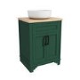 600mm Green Freestanding Countertop Vanity Unit with Basin - Camden