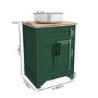 600mm Green Freestanding Countertop Vanity Unit with Basin - Camden